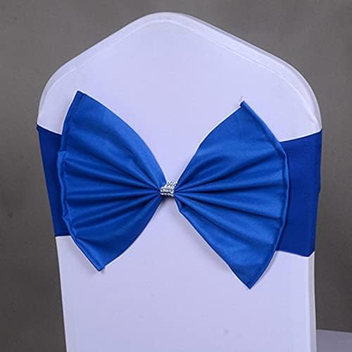 Wedding Chair Sash Decoration Elastic Chair Knot Big Bow Wedding Party Event Hotel Home Chair Sash - Purple (Wine Red)