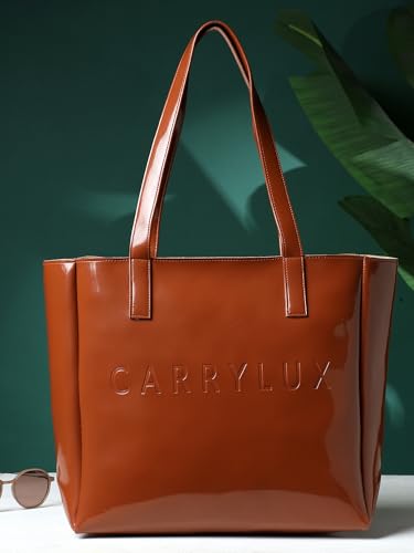 Image of Carrylux ShinyAura Women's Tote Bag, Large Glossy Handbag, Shoulder Bag for Office & Casual Use