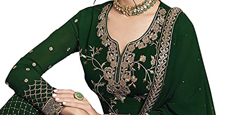 Image of Miss Ethnik Women's Black Faux Georgette Straight Kurta Palazzo & Dupatta Set