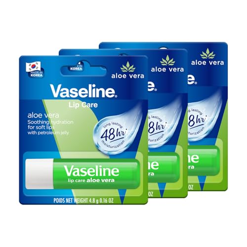 Image of Vaseline Lip Care Aloe Vera Lip Balm Stick 4.8g (Pack of 3)