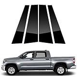 ACLONG Glossy Black Stainless Steel Pillar Posts Door Window Trim Fit for Toyota Tundra 2007-2020 Anti Scratch Stickers Door Pillar Moldings Cover Set -Set of 4