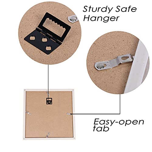 TERESA'S COLLECTIONS 4er Set 25 x 25cm Kunststoffrrahmen quadratisch Bilderrahmen Holzfarbe Fotorahmen mit Acrylglas zum… – Bild 6