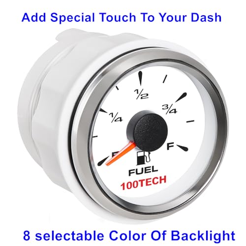 image for 100TECH Boat Fuel Gauge 0-90ohm Fuel Gauge for Boat 52mm 2-1/16 Afterm