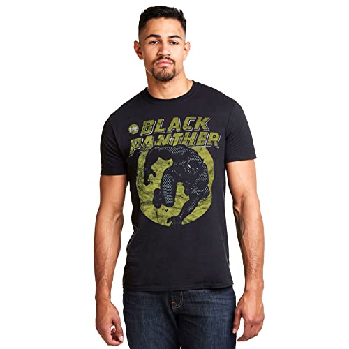 T-shirt Black Panther Marvel haut manches courtes col rond coton noir