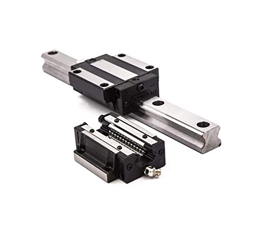 TEN-HIGH HSR20 2500mm Linear Guide Rail Linear Motion Slide Rails Linear Motion Products, for CNC Routers, 1pcs Rail + 2pcs HSR20CA Blocks Bearing