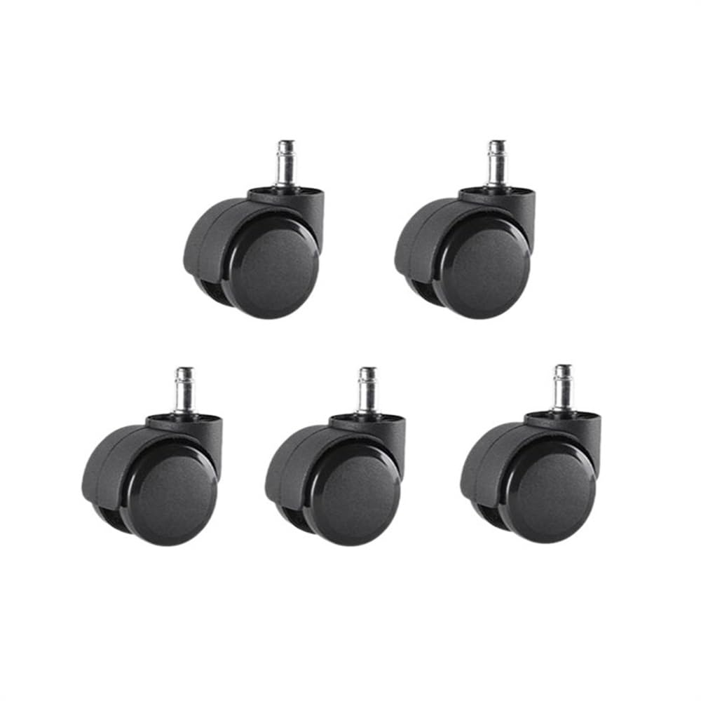Roulettes pivotantes en polyuréthane noir avec circlips