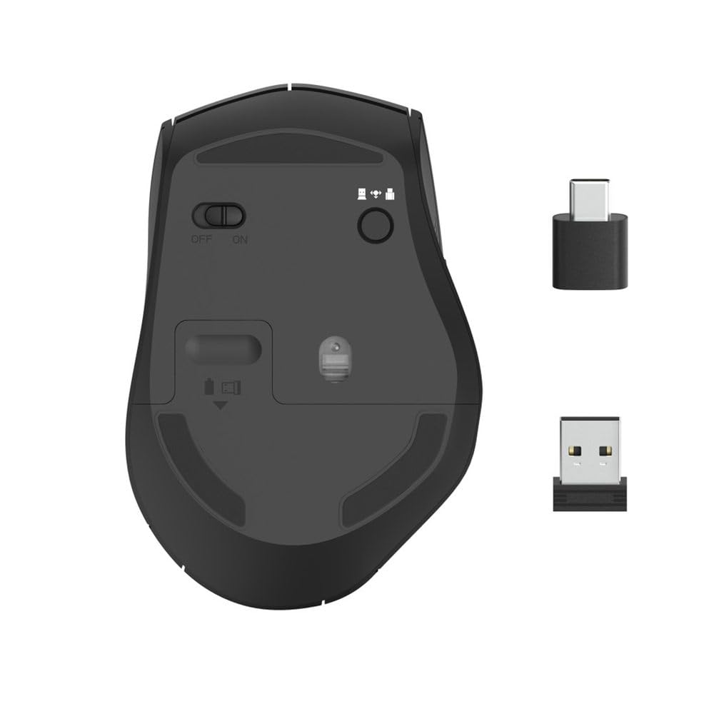 Hama Mouse per computer wireless (mouse ottico a 6 tasti, mouse multi-dispositivo per PC, laptop e notebook per destrorsi, 800-2400 dpi, Bluetooth, Windows 11/10/8/7, Android 4.3, MAC), nero