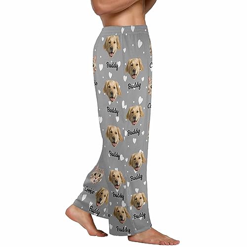 YESCUSTOM Personalized Face Print Pajama Pants with Name Custom Pet Photo Pajama Bottoms for Women and Man2
