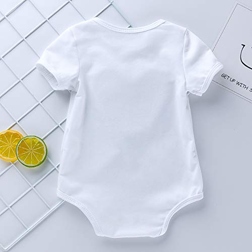 Amberetech Infant Girls 4Pcs Mini Mouse Gold Shorts Set Cotton Romper+Bloomers+Shoes+Headband Outfit (White-Short, 12-24 Months) #TOP1