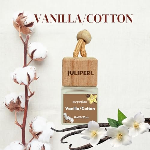 Image of Car Air Freshener 2 Pack - Vanilla Cotton & Sakura Cherry Blossom | Long-Lasting Natural Car Diffuser | Natural Scents | Automotive Odor Eliminator by JULIPERL