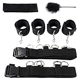 FOMIYES 3Pcs SM Augenbinde Bondage Spiel Zubehör Feder Stick Augenbinde Bindung Strap für Paar