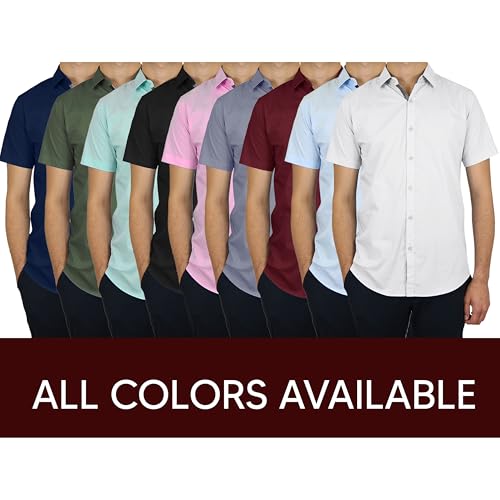 Galaxy by Harvic Men's 3-Pack Short Sleeve Dress Shirts (S-5XL)4