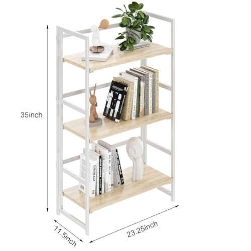 BHG Vintage Multifunctional Folding Bookshelf, No-Assembly Plant Stand Storage Rack Shelves for Home Office (White, 3-Tier) - image 5