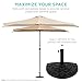 Best Choice Products 9ft Steel Half Patio Umbrella for Backyard, Deck, Garden w/ 5 Ribs, Crank Mechanism, UV- and Water-Resistant Fabric - Tan