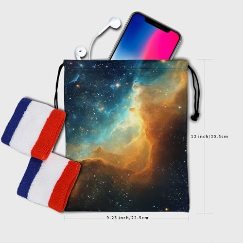 Image of Nerxy Galaxy Gymnastics Grip Bag - Stars Grip Bags for Gymnastics Mini Gym Bag Starry Sky Drawstring Storage Pouch Adjustable