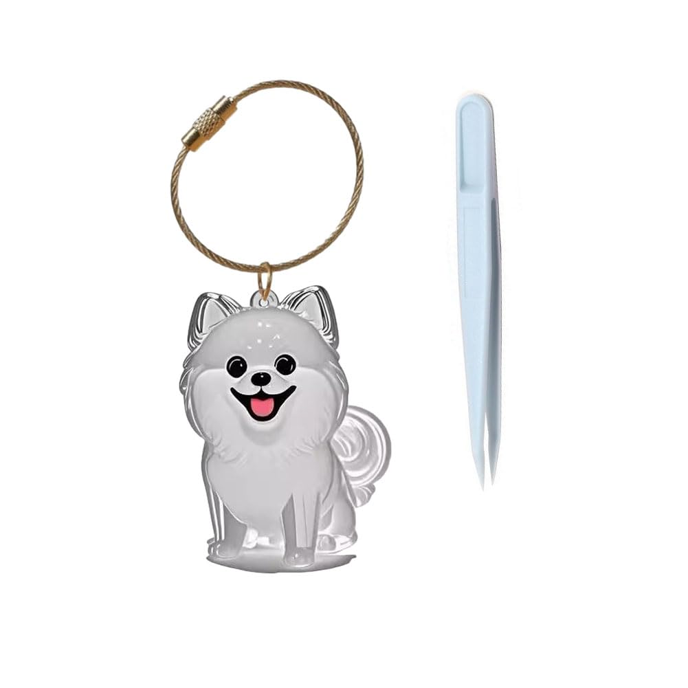 Awpland Dog Hair Collector, Transparent Pet Hairs Storage Bottle with Chain and Hair Pickup, Memorial Dog Hair Keepsake for Pet Owner