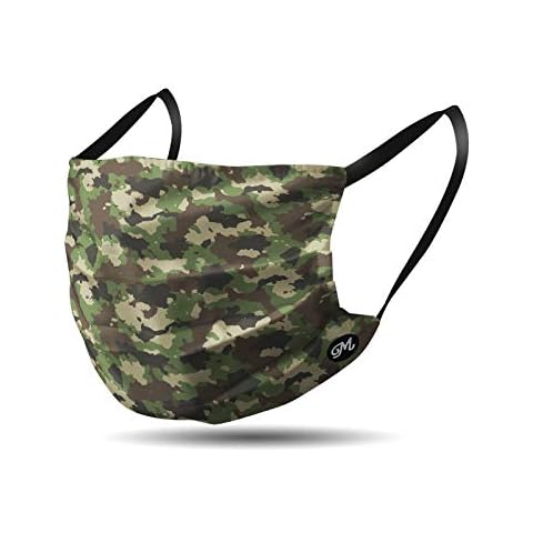 Washable Cotton Mask - Reusable - Comfortable with Elastic (Military Camuflage) Cover