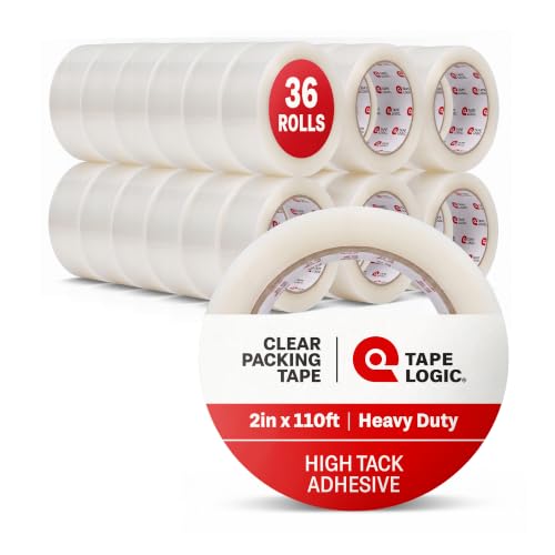 Image of Tape Logic Packing Tape (36-Rolls), 2 inch x 110 yd - Heavy Duty Packaging Tape Refill for Shipping, Moving, Order Fulfillment, Acrylic 2.6 Mil