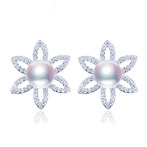 Boucles d'oreilles en perles de mode, le cadeau idéal en argent 925 fleur