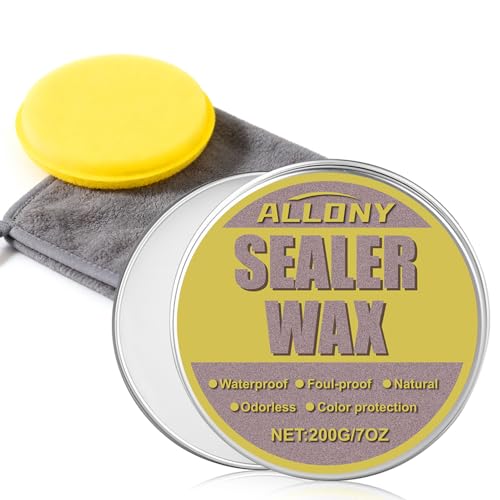 Allony Cera para Mármol, 200g Stone e Concrete Wax, Cera para el Cuidado de la Piedra, Pulimento de Cera de Abejas, Cera Multiusos, Cera Resistente al Agua, Protección de Pulido de Piedra