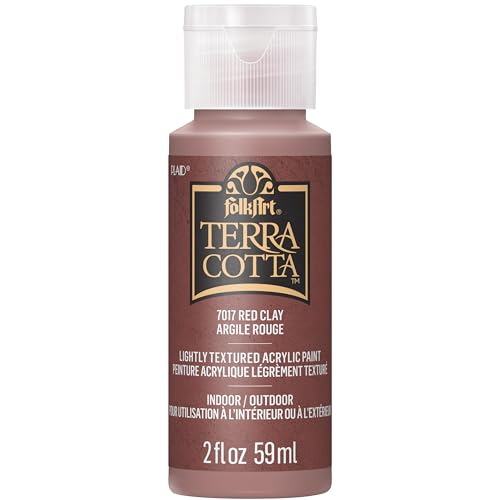FolkArt, Red Clay Assorted Acrylic 2 fl oz / 59ml Terra Cotta Paint For Easy To Apply DIY Crafts,...