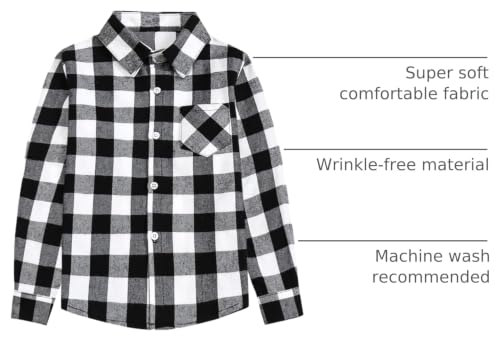 Image of SANGTREE Women and Girls Long Sleeve Flannel Casual Button Down Plaid Shirt