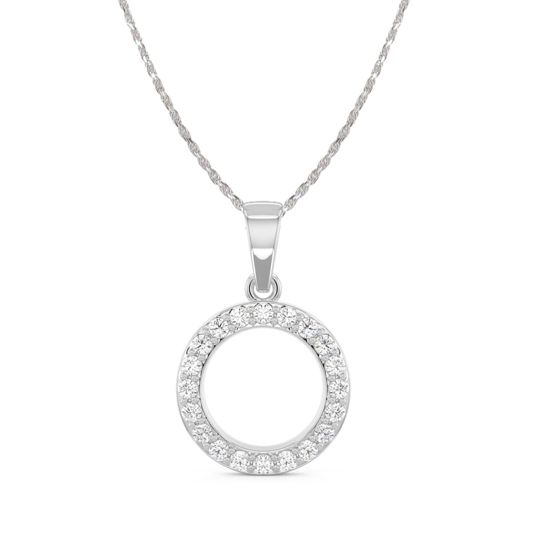 Clara925 Sterling Silver Circle of Life Pendant Chain Necklace | Rhodium Plated, Swiss Zirconia | Gift for Women and Girls