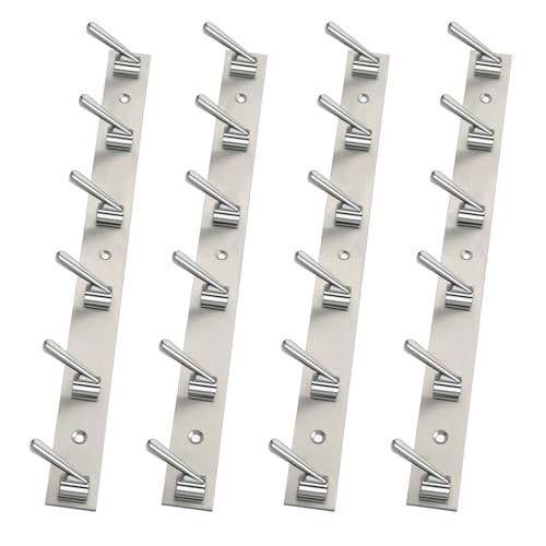REDON Stainless Steel 6 Pin Bathroom Clothes Hanger | Hanger for Door | Clothes Wall Mounted,| Hooks Rail for Hanging Keys,Cloth,Towel, Accessories (Pack of 4) (B0DH6QDTSJ) Amazon Price History, Amazon Price Tracker
