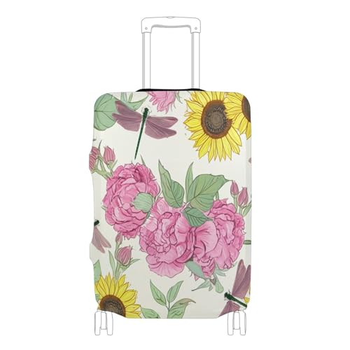 Joisal Variety Flowers Sunflowers Spring Luggage Covers for Suitcase Protectors Baggage Travel Gifts Luggage Sleeve Identifiers, L, Fits 26-28 Inch Case