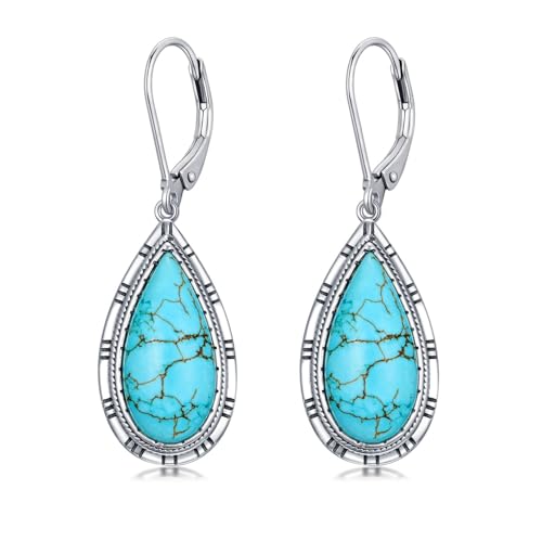 Boucles d'oreilles anniversaire en turquoise et argent pour un cadeau d'exception