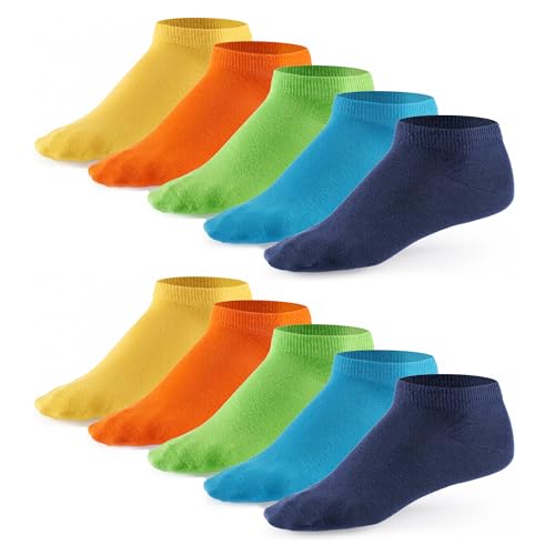 ✔ OTTIMA QUALITÀ Mat and Vic\'s Calzini uomo estivi – fantasmini cotone – traspiranti e antiodore – OEKO-TEX 100 – lavabili in lavatrice – 10 paia