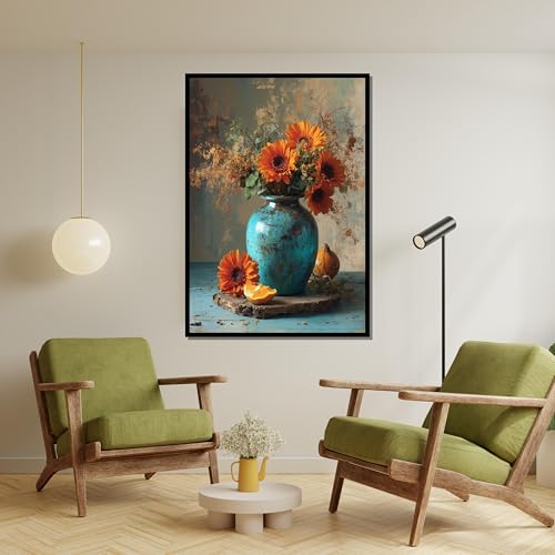 Tableau rustique sur toile pour salon idéal pour décorer un grand mur nu