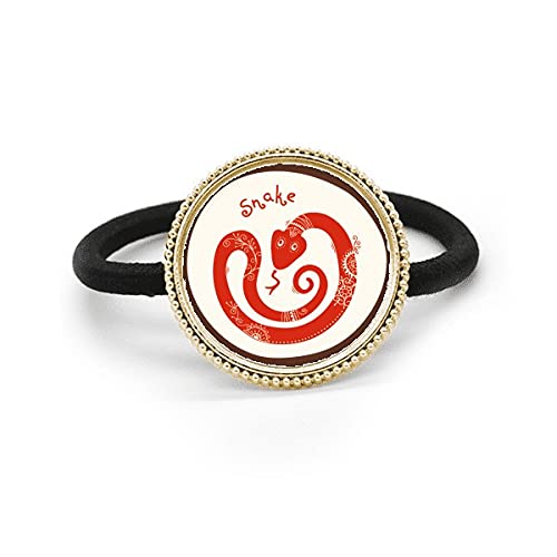 Coletero de serpiente del zodiaco chino en plata y rojo con lazo de metal