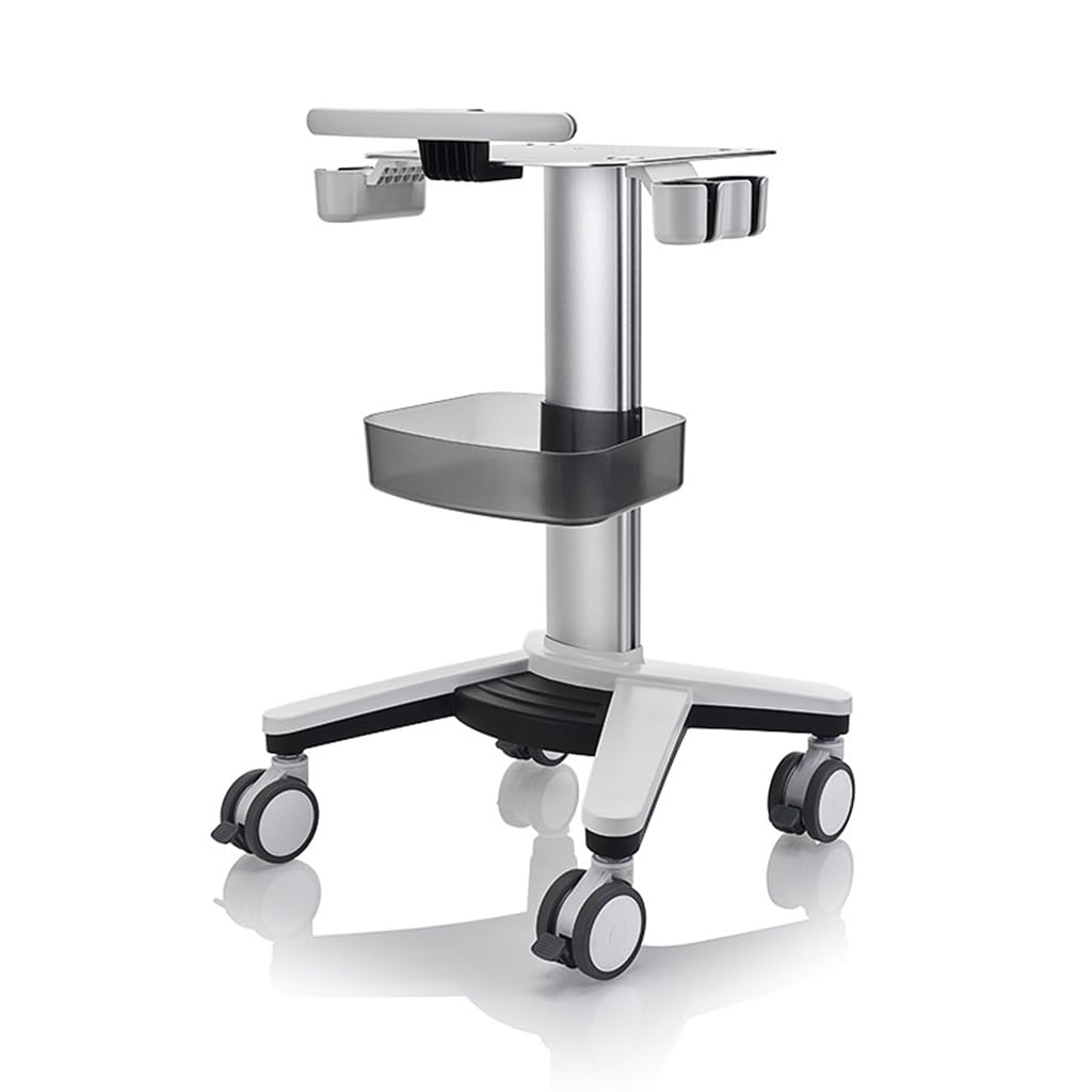 Carrello Mobile con Quattro Ruote Piroettanti, Postazione di Lavoro per Laptop con Cassetto Portaoggetti, Adatto A Laboratori, Studi Medici E Saloni di Bellezza