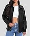 Casly Lamiit Womens Faux Leather Jacket Oversized Motorcycle Bomber Coat Winter Biker Black Jackets 2025 Trendy Street Clothes Black L