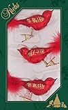 Weihnachtsrot/Satin-Rot Vögel 11cm Weihnachtsrot/Satin-Rot 3 Stck./Box