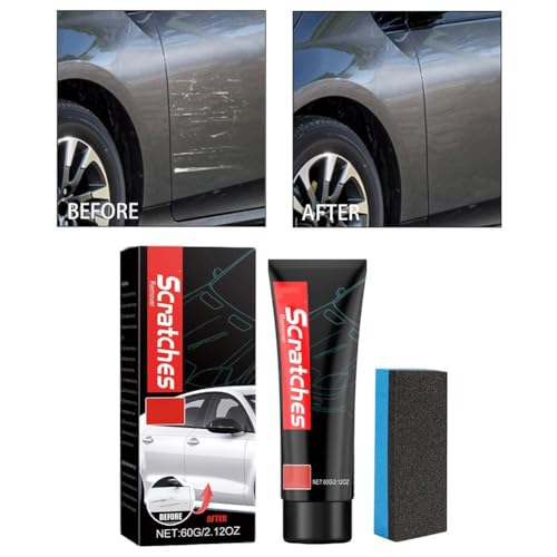Kit removedor de rayones para auto con esponja y cera, 2 piezas miniatura 3