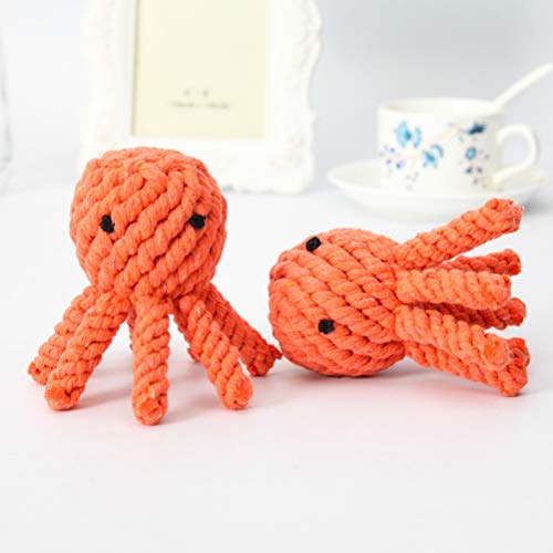 BESTOYARD Brinquedo divertido de mordida para cães com corda de algodão polvo brinquedo criativo par