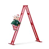 Mr. Christmas Miniature Super Climber Musical Animated Indoor Christmas Decoration, 17 Inches, Soft Elf