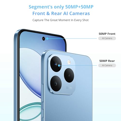 Image of realme 15T 5G Smartphone 8+128GB Silk Blue 6.67inch Screen, 120Hz Display,7000mAh Battery,60W Fast Charge,Front & Rear Dual 50MP Cameras, Dimensity 6400 Max 5G Chipset,IP69