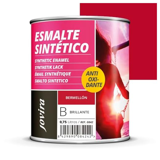 JOVIRA PINTURAS ESMALTE DIRECTO SOBRE OXIDO BRILLANTE (750 Mililitros, Bermellon)