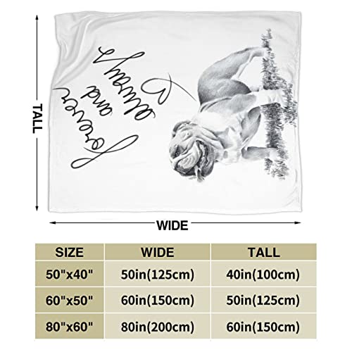 Bxuoe Ultra-Soft Fleece Bed Blanket Fuzzy Flannel Throw Blanket Unique Sketch English Bulldog Puppy Dog Warm Cozy Sofa Blankets For Bedroom Livingroom Chair, All-Season Gift 40''X50'' #TOP3