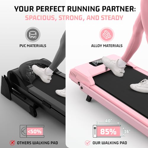 Image of FUNMILY Upgrade Walking Pad Folding Treadmill with 12% /15% Incline & Handle Bar, 3.5HP Foldable Under Desk Compact Treadmills for Home /Office /Gym, 400+lb Capacity, Shock Absorption