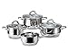 Linnuo Topfset Induktion - 4 Töpfe & 3 Glasdeckel - Kochtopf Set aus hochwertigem Edelstahl - Topf mit hohlem Griff - Nicht heiß beim Kochen - ideales Kochset für kleine Küchen (7tlg. Set)