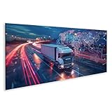 islandburner Bild auf Leinwand Lkw auf Autobahn mit 