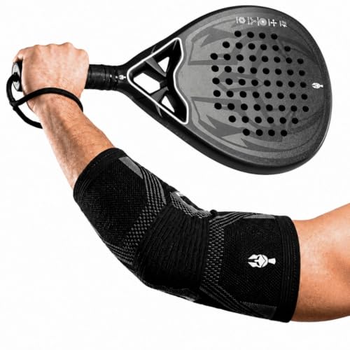 GLADIATOR PADEL Codera Pádel | Manguito Brazo Pádel con Compresión para Epicondilitis, Codo de Tenista y Alivio de Sobrecarga | Talla universal Ajustable | Unisex