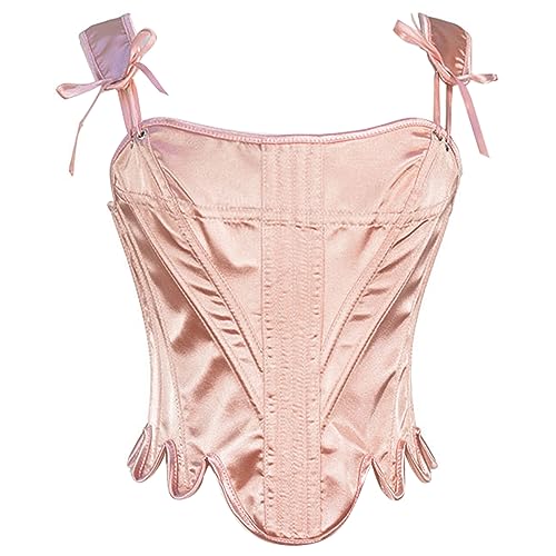 Corset bustier à baleines femme noir en satin élégant