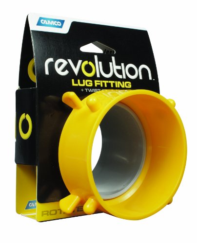 Camco 39491 Revolution Lug Fitting - Schwenkbar um 360 Grad für einfaches Anschließen und Trennen, integrierte Dichtung für eine sichere und geruchsdichte Verbindung, gelb