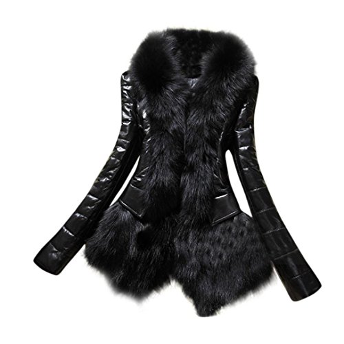 Preisvergleich Produktbild Jacke Parka Wintermantel Damen Warmeparka Mantel Kapuzenjacke Steppmantel Elegant Warm Faux Fur Kunstfell Jacke Mantel Parka LMMVP (M, Schwarz)