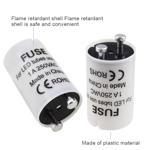 SRunDe 12 Stück Leuchtstoffröhren-Starter 4-65 W 1A 85-265V T5/T8 Starterset Dummy Starter